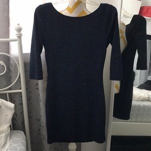 Navy blue with silver glitter